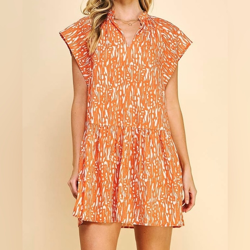 orange and white vibrant dress